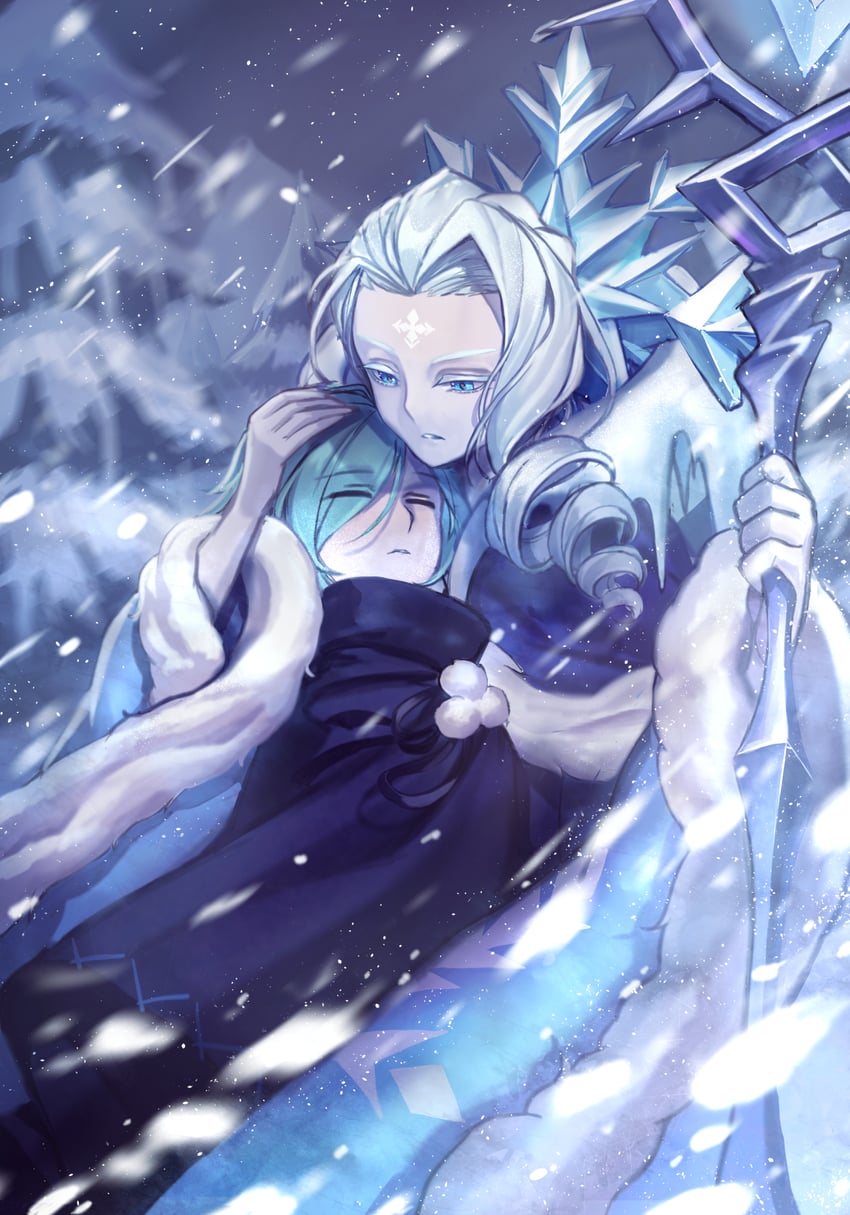 sherbet cookie and frost queen cookie (cookie run and 1 more) drawn by kuro_(ning2763)