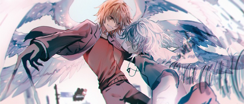 accelerator and kakine teitoku (toaru majutsu no index and 1 more) drawn by yasato