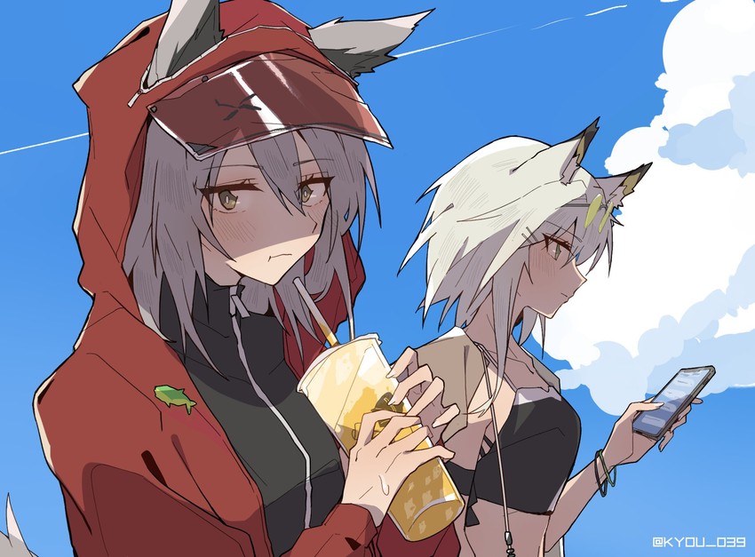 kal'tsit and projekt red (arknights) drawn by kyou_039