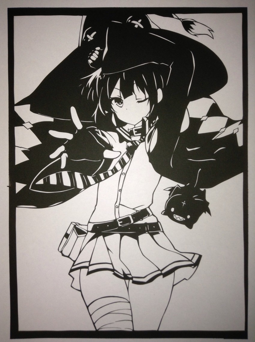 megumin and chomusuke (kono subarashii sekai ni shukufuku wo!) drawn by kiriban_man