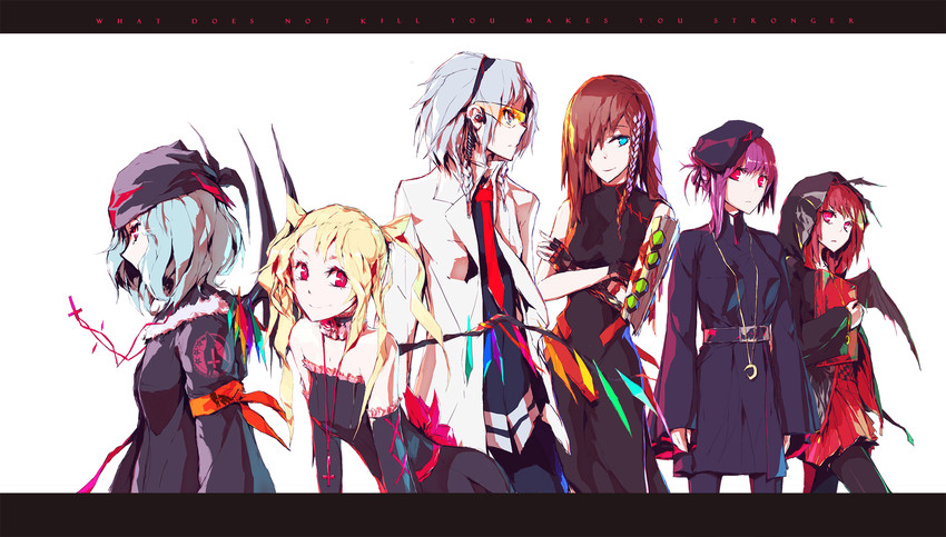 remilia scarlet, flandre scarlet, izayoi sakuya, patchouli knowledge, hong meiling, and 1 more (touhou) drawn by lowlight_kirilenko