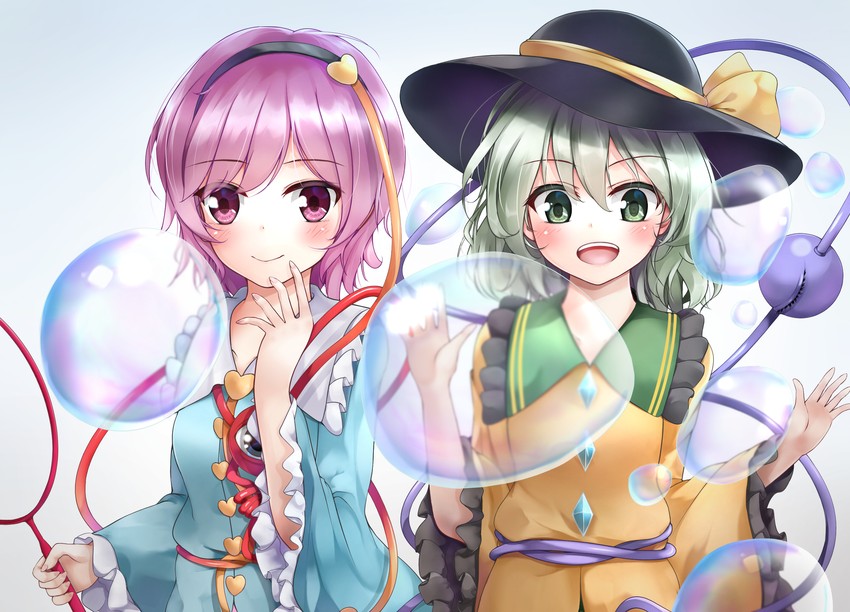 komeiji koishi and komeiji satori (touhou) drawn by niiya_(35871407)