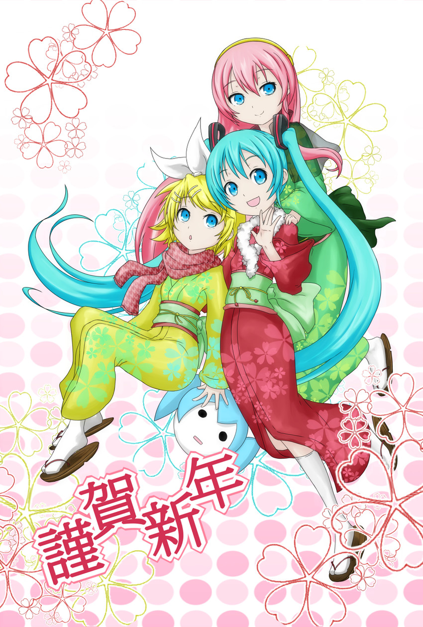 hatsune miku, kagamine rin, and megurine luka (vocaloid) drawn by hatsune_negame