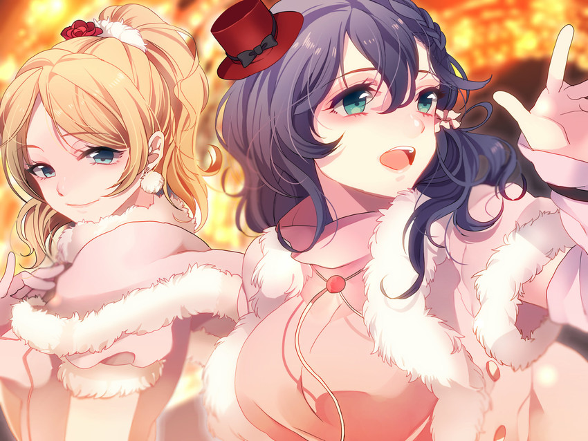 tojo nozomi and ayase eli (love live! and 1 more) drawn by mihatarou