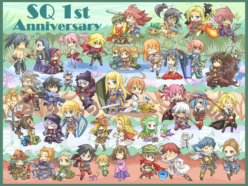 curse maker, bushidou, curse maker 2, paladin, bushidou 2, and 53 more (sekaiju no meikyuu and 1 more) drawn by pote_(ptkan)