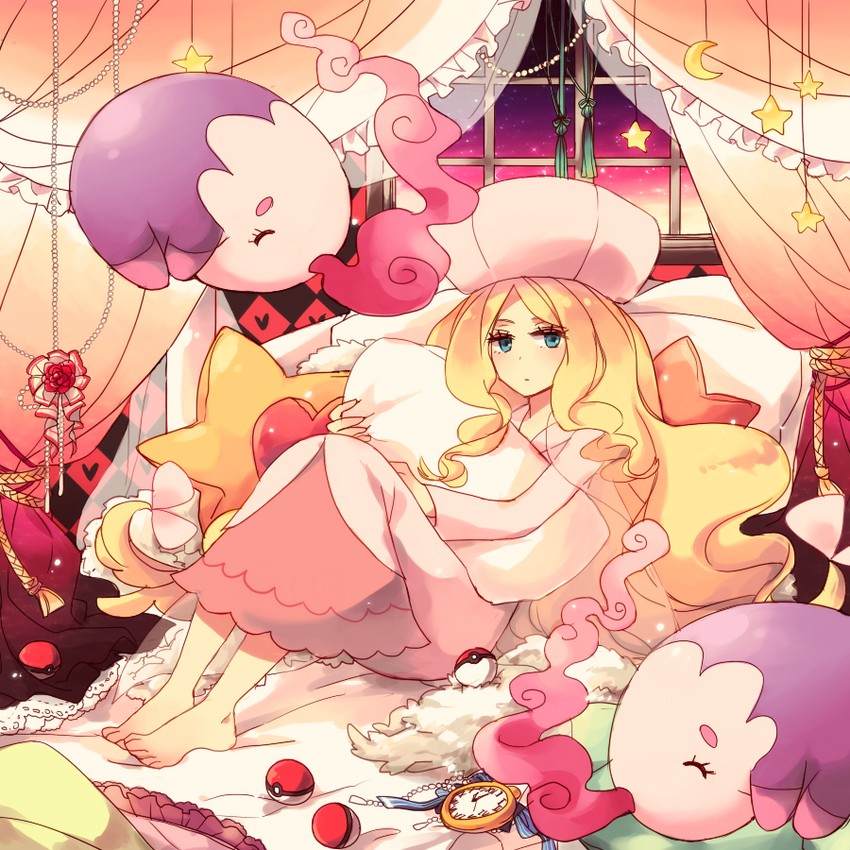 caitlin and musharna (pokemon and 1 more) drawn by shinobu_tama