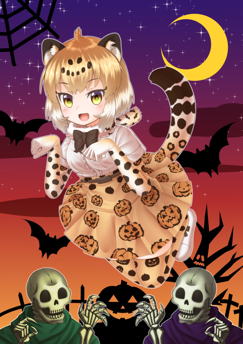 jaguar and skull servant (kemono friends) drawn by kakutasu_(akihiron_cactus)