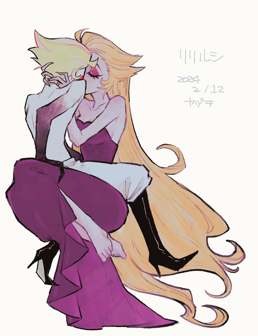 lucifer morningstar and lilith (hazbin hotel) drawn by yazuchi