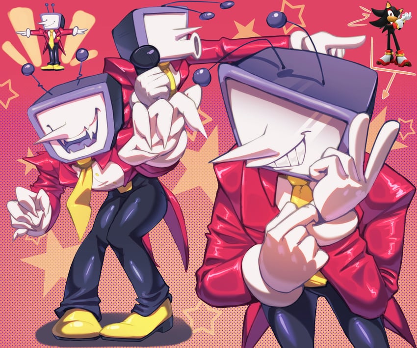shadow the hedgehog and ant tenna (sonic and 1 more) drawn by mitsy