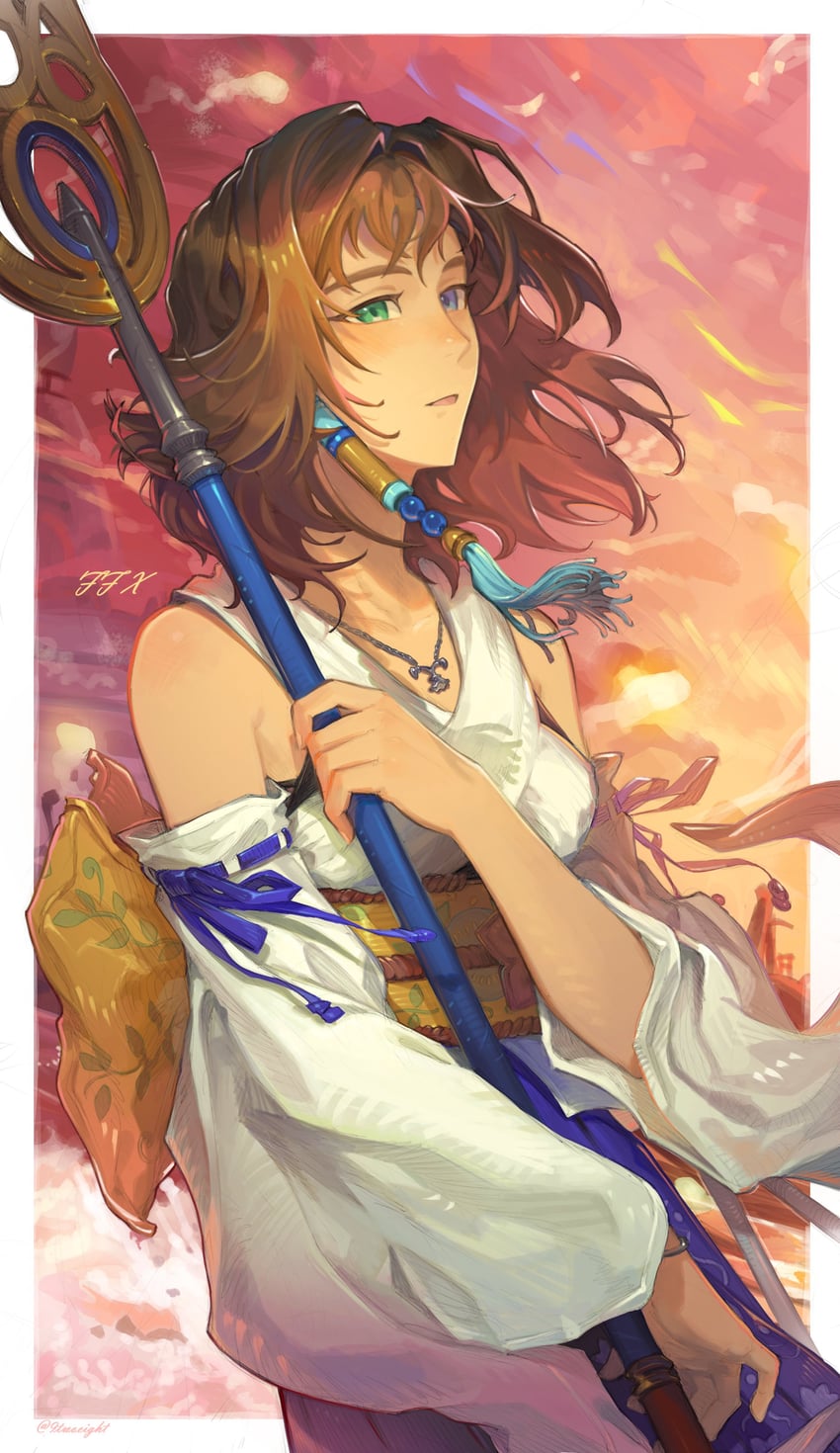 yuna (final fantasy and 1 more) drawn by 9twoeight