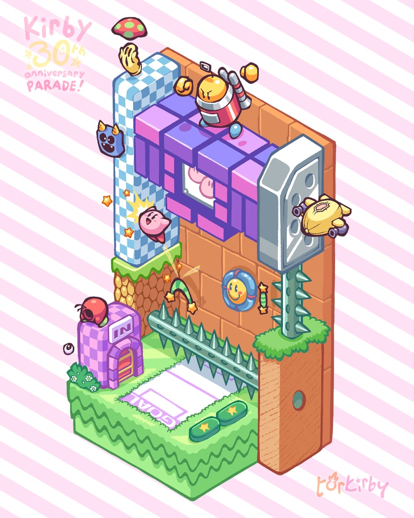 kirby, waddle doo, cappy, kabula, brobo, and 1 more (kirby and 1 more) drawn by torkirby