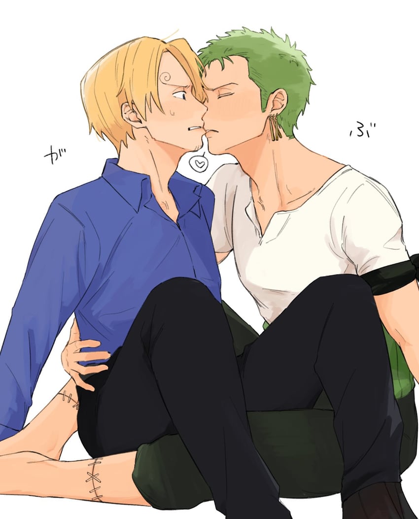 roronoa zoro and sanji (one piece) drawn by iqracha