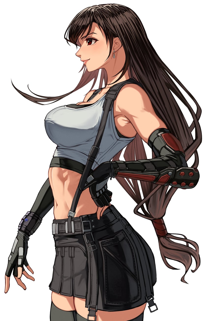 tifa lockhart (final fantasy and 2 more) drawn by temoc