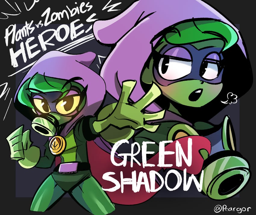 green shadow (plants vs. zombies and 1 more) drawn by peargor