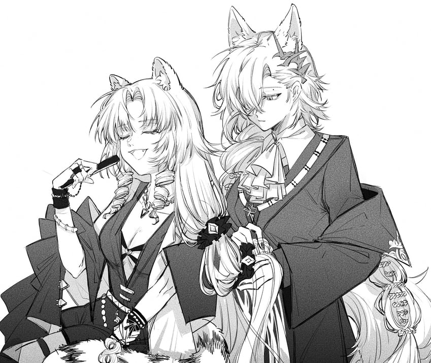 swire, penance, and swire the elegant wit (arknights) drawn by cang_canggg
