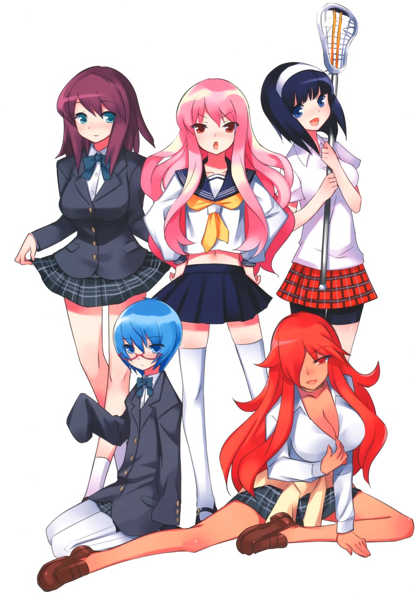 louise francoise le blanc de la valliere, tabitha, siesta, henrietta de tristain, and kirche augusta frederica von anhalt zerbst (zero no tsukaima and 1 more) drawn by usatsuka_eiji