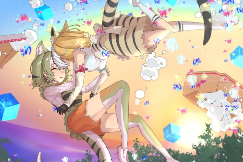 thylacine and tasmanian tiger (kemono friends) drawn by sasa_fune