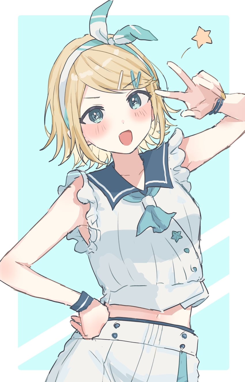 kagamine rin and leo/need rin (vocaloid and 1 more) drawn by keseranpasaraa