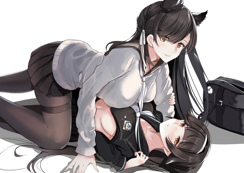 atago and takao (azur lane) drawn by schreibe_shura