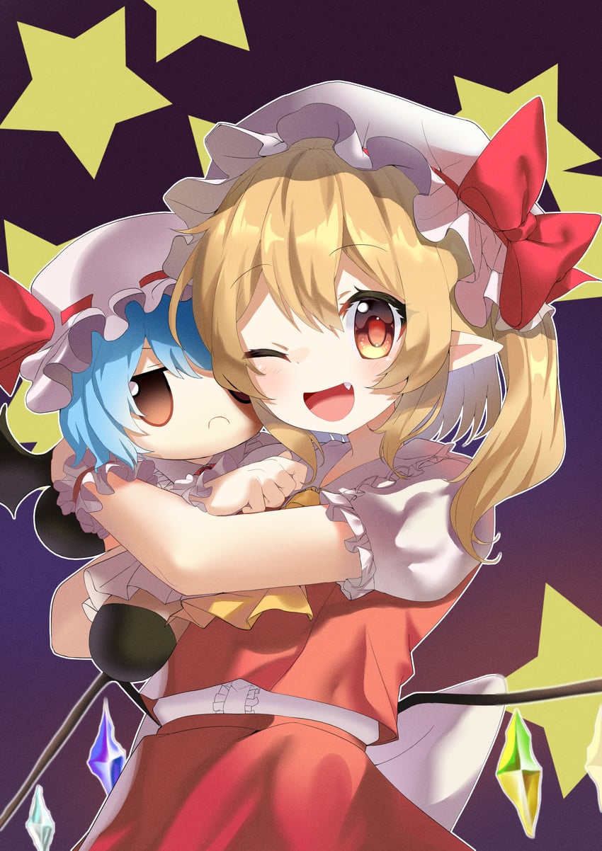 remilia scarlet and flandre scarlet (touhou) drawn by hxj_(2324184595)