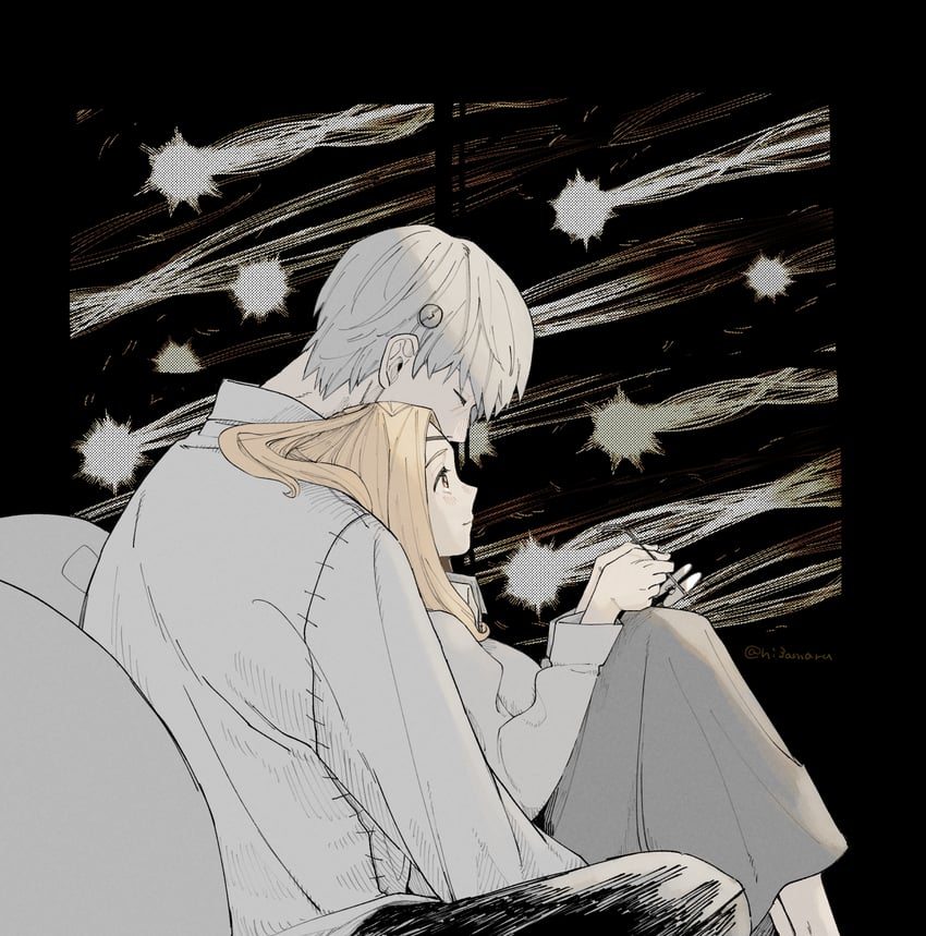franken stein and marie mjolnir (soul eater) drawn by hissiu