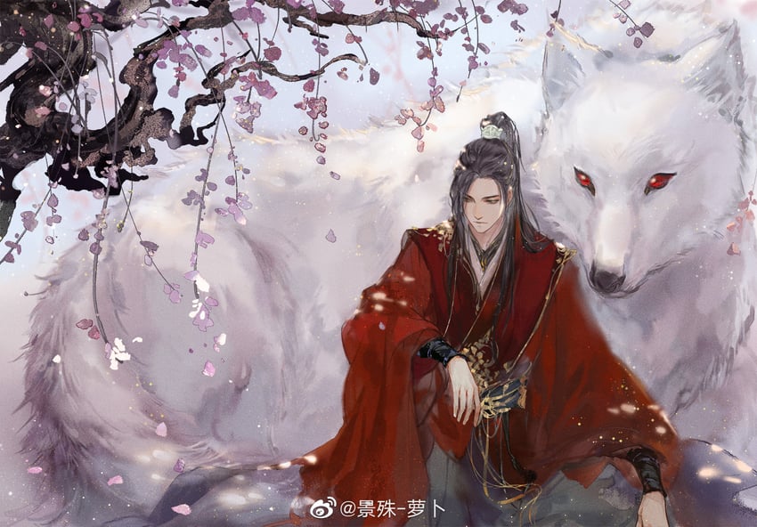 nangong si (erha he ta de bai mao shizun) drawn by jing_shu