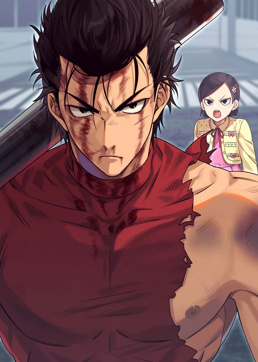 kinzoku bat and zenko (one-punch man) drawn by onimoti
