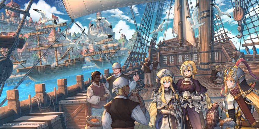jeanne d'arc, darkness, and priestess (fate and 3 more) drawn by nagi_itsuki
