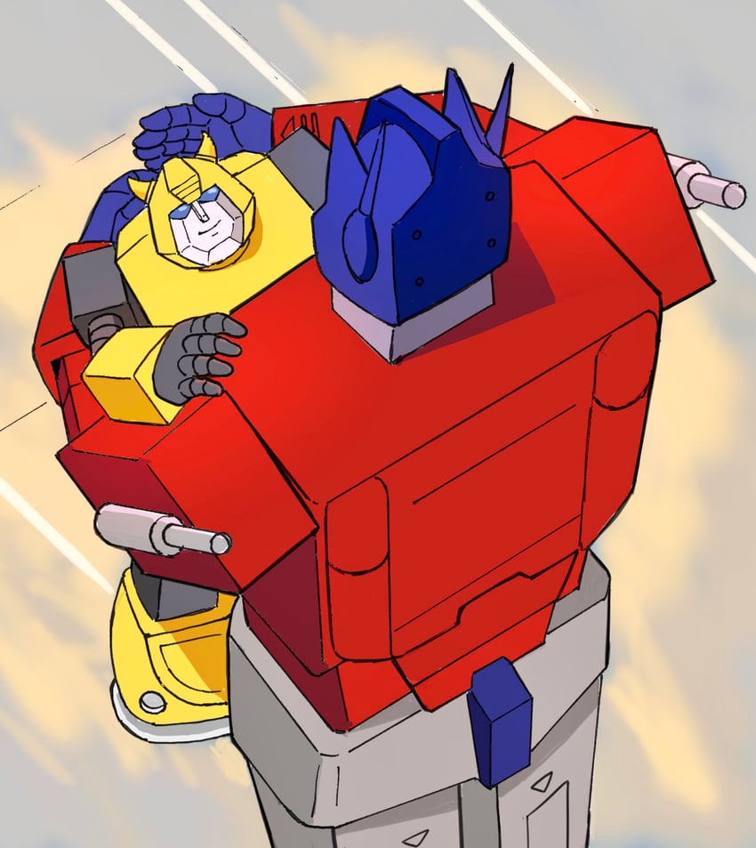 optimus prime and bumblebee (transformers and 1 more) drawn by komagoma