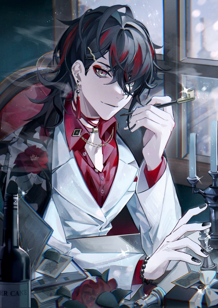 vox akuma (nijisanji and 1 more) drawn by neru_(jojo86080879)