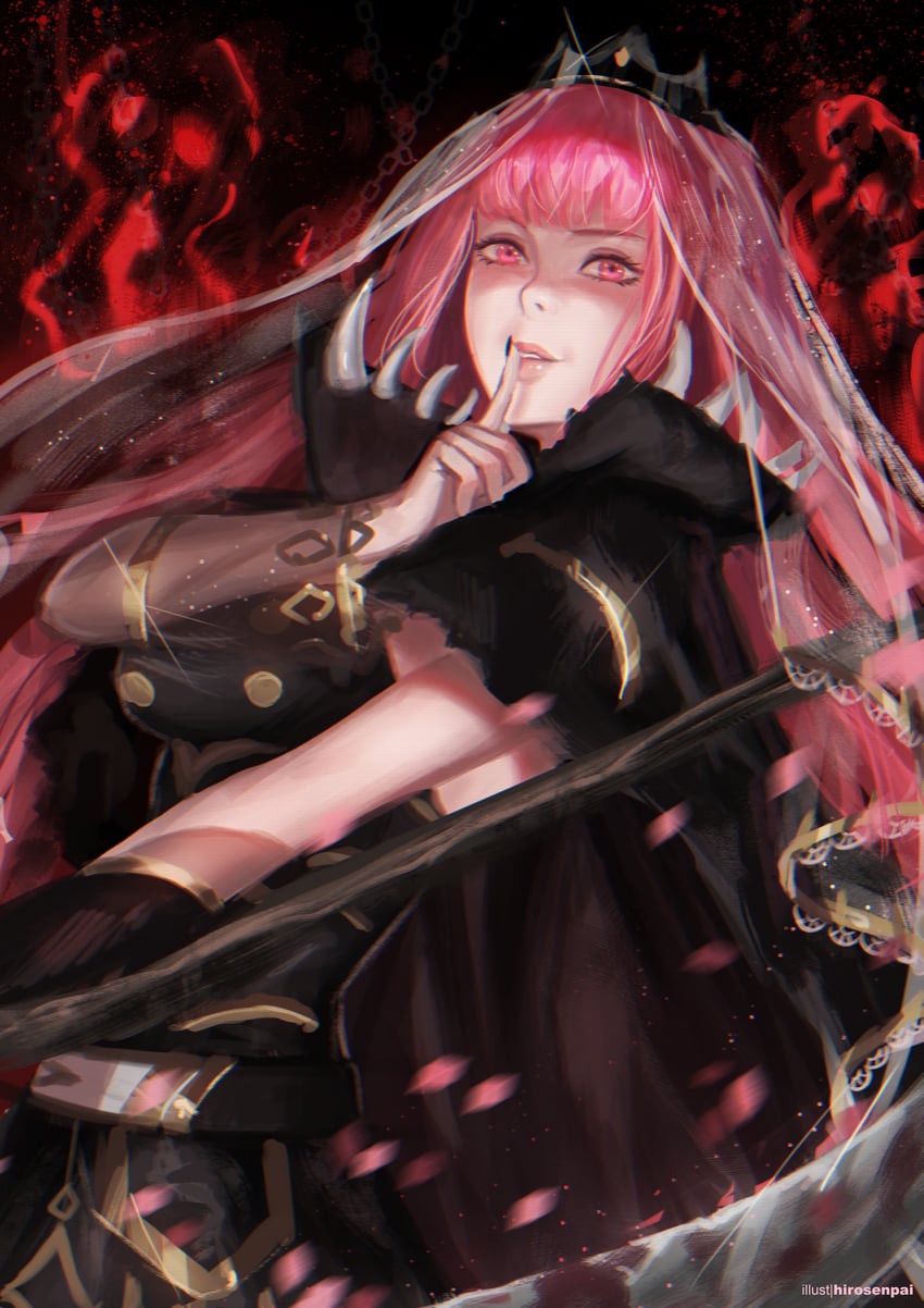 mori calliope (hololive and 1 more) drawn by hirosenpai