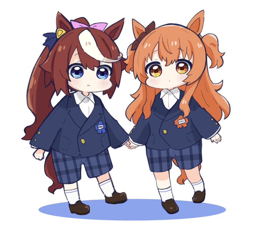tokai teio and mayano top gun (umamusume) drawn by nozo_(hitomiz)