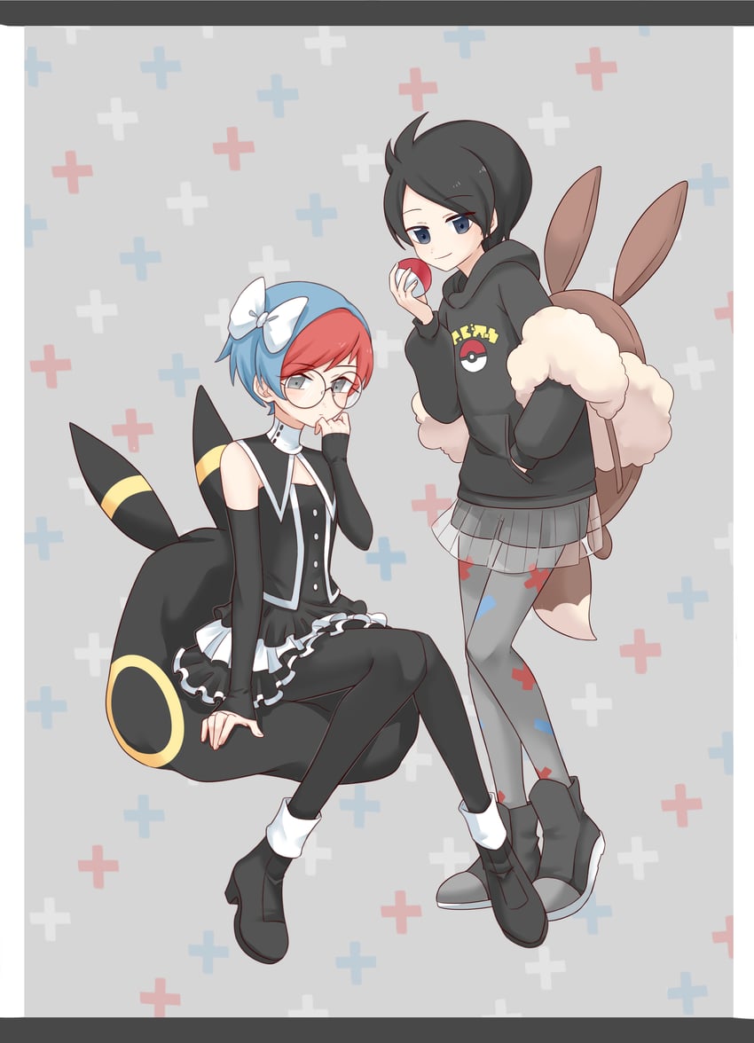 eevee, umbreon, penny, and marley (pokemon and 2 more) drawn by zhen_xionggui