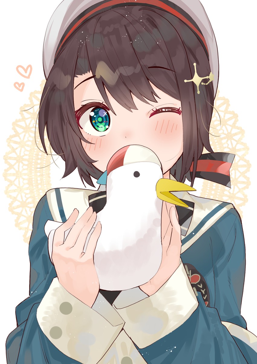 oozora subaru and subaru duck (hololive) drawn by tonarikeru
