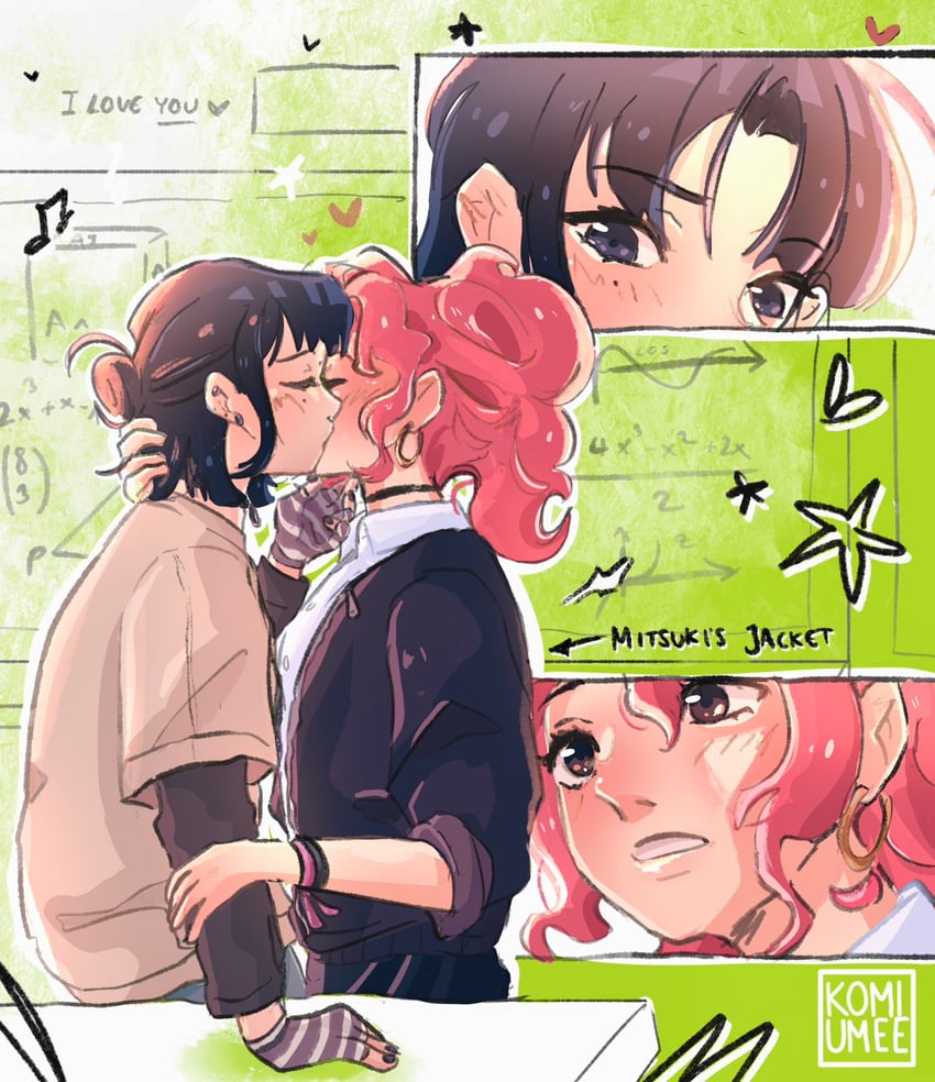 koga mitsuki and oosawa aya (kininatteru hito ga otoko ja nakatta) drawn by komiumee