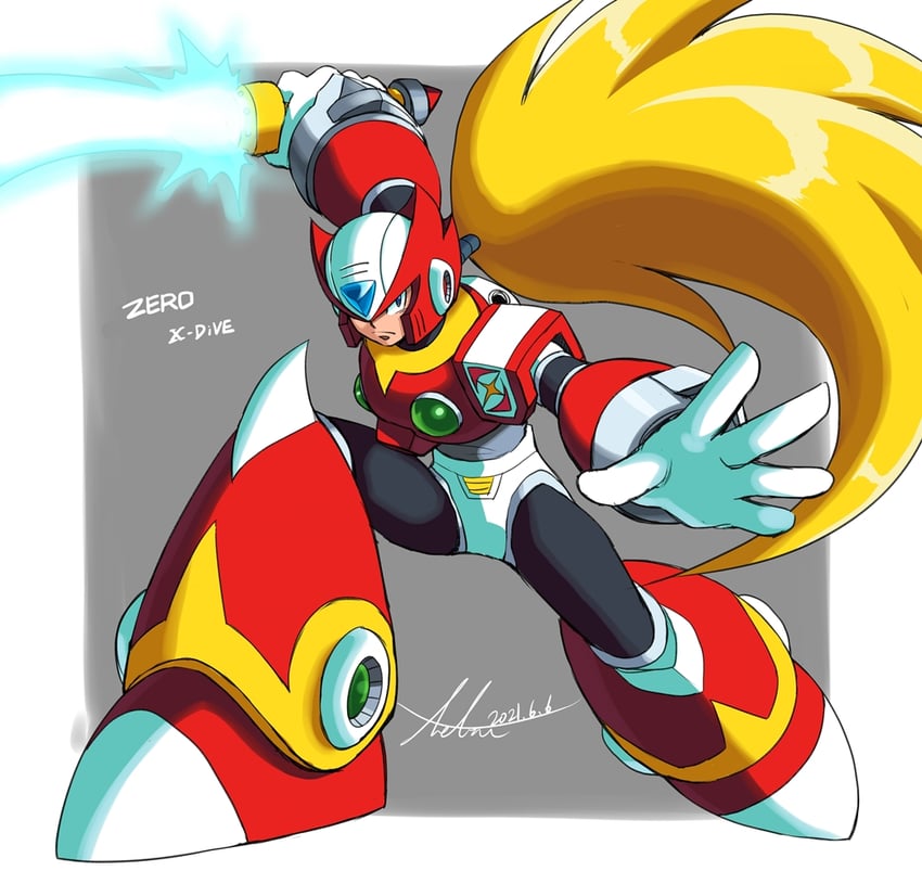 zero (mega man and 1 more) drawn by kamiyama_teten