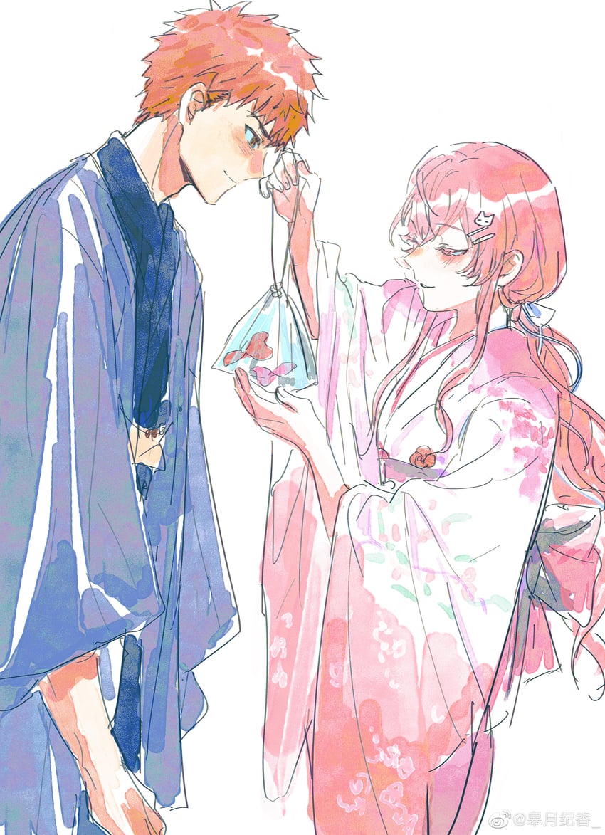 emiya shirou and momomiya shizuku (original and 2 more) drawn by gaoyue_jixiang