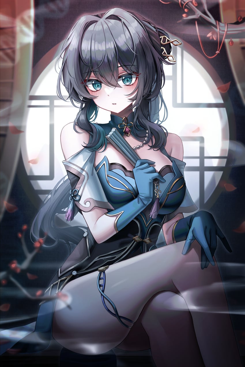 ruan mei (honkai and 1 more) drawn by nq_(nnq_q)