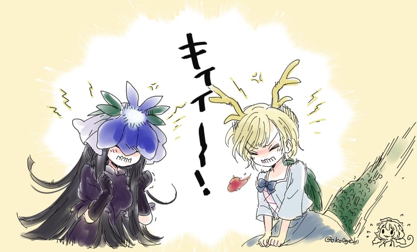 kicchou yachie, yomotsu hisami, and son biten (touhou) drawn by biyon