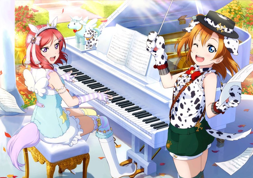 nishikino maki and kosaka honoka (love live! and 2 more)