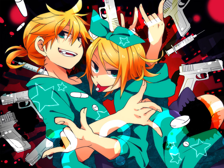 kagamine rin and kagamine len (vocaloid and 1 more) drawn by suzumi_(fallxalice)