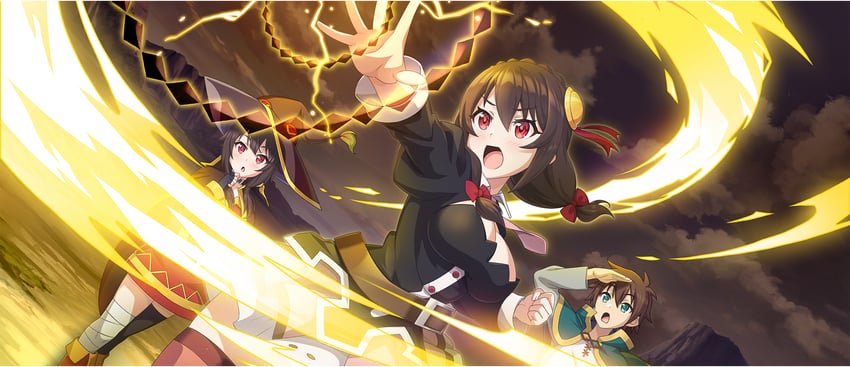 megumin, satou kazuma, and yunyun (kono subarashii sekai ni shukufuku wo! and 1 more)
