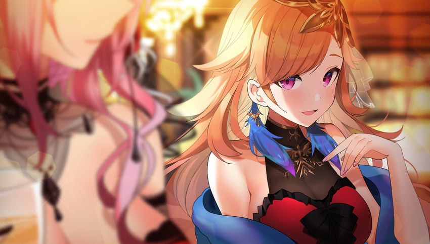 mori calliope and takanashi kiara (hololive and 1 more) drawn by kurot