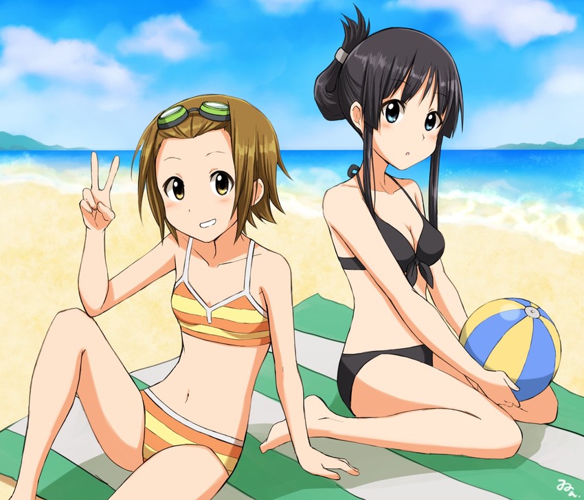 akiyama mio and tainaka ritsu (k-on!) drawn by een941