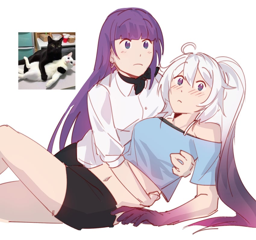 kiana kaslana and raiden mei (honkai and 1 more) drawn by mscheckacheck