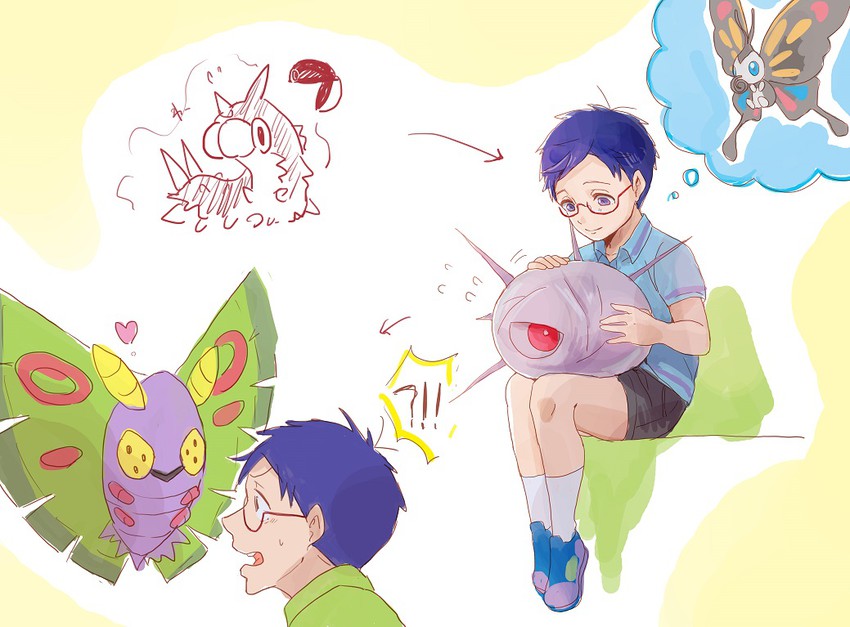 beautifly, wurmple, ryuugazaki rei, dustox, and cascoon (pokemon and 1 more) drawn by ronisuke