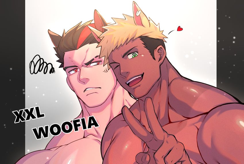golden ryder and jet black (xxl woofia) drawn by firenzesaika