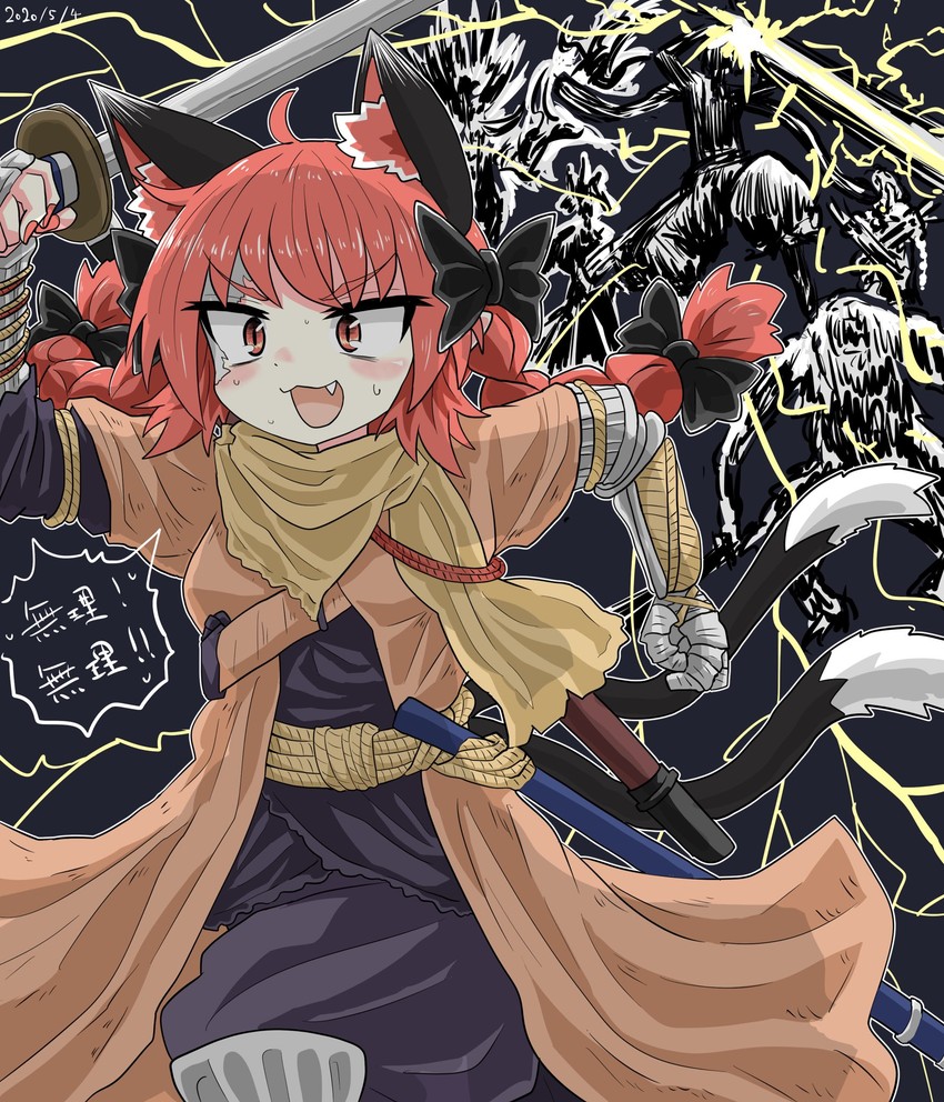 kaenbyou rin and sekiro (touhou and 1 more) drawn by chups