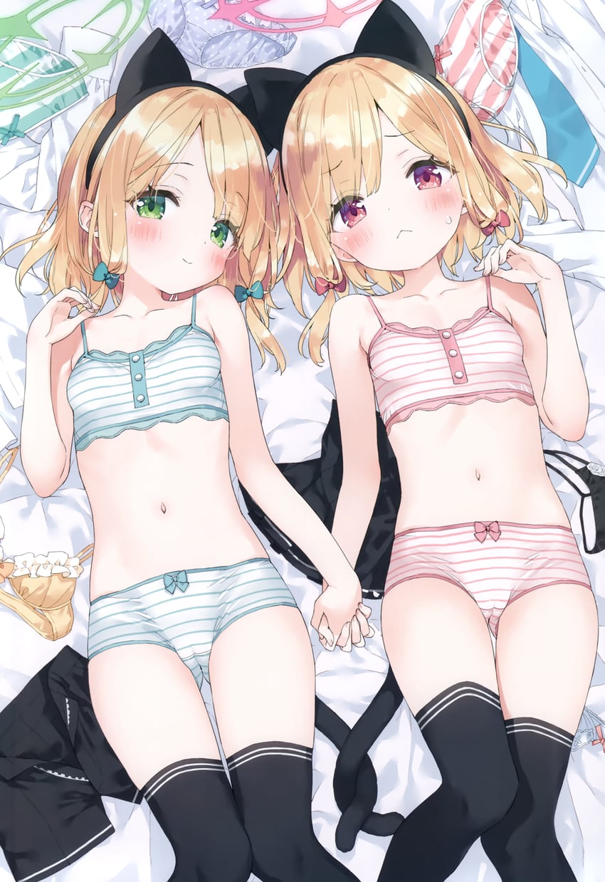 momoi and midori (blue archive and 1 more) drawn by kani_biimu