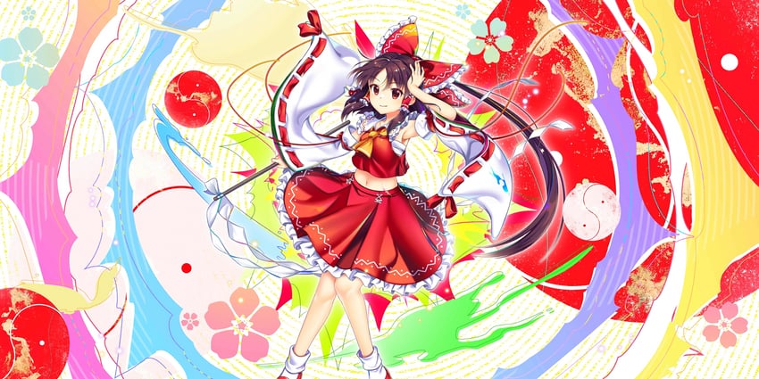 hakurei reimu (touhou and 1 more) drawn by rotte_(1109)